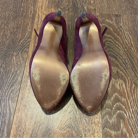 BCBGeneration Burgundy Suede Mary Jane Platform Heels 7.5 - Picture 5 of 5